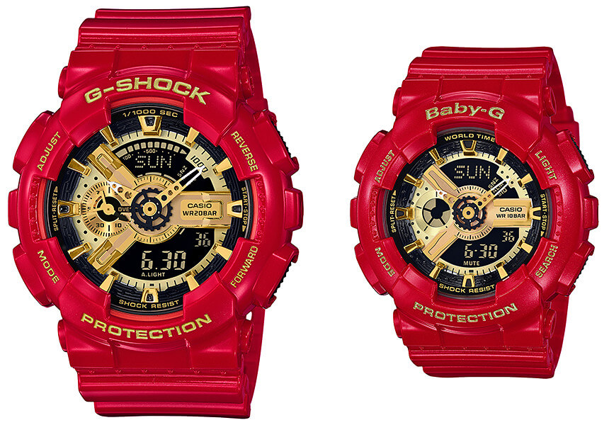 Red and Gold G-Shock GA-110VLA-4A Baby-G BA-110VLA-4A - G-Central 