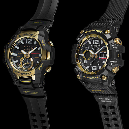Ontwapening schelp beven G-Shock GR-B100GB-1A and GWG-100GB-1A Black and Gold