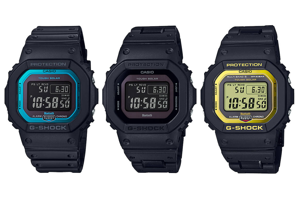 G-Shock GW-B5600: Tough Solar, Bluetooth, Bands with Composite Squares Resin and Multi-Band 6 Resin