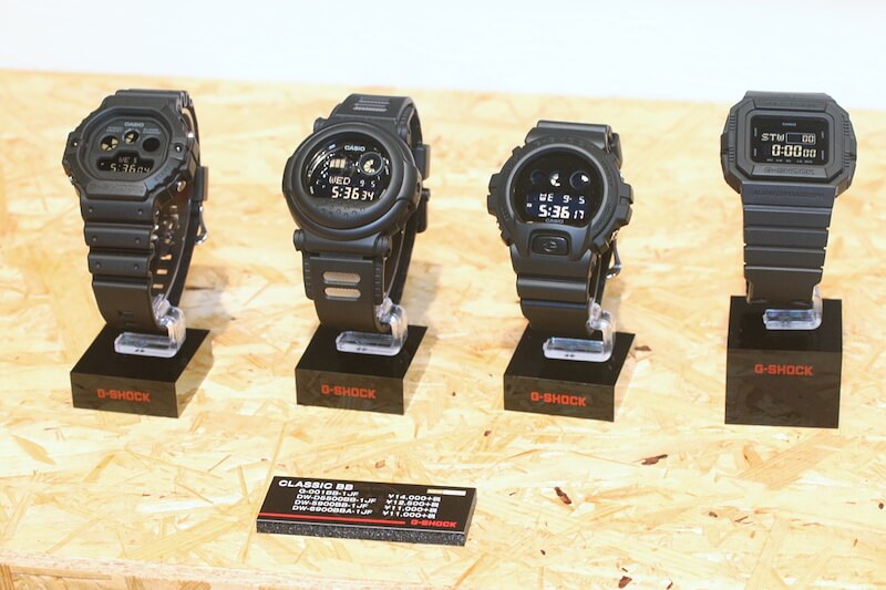 Classic Basic Black G-Shock Series: 4 Retro Digital Watches
