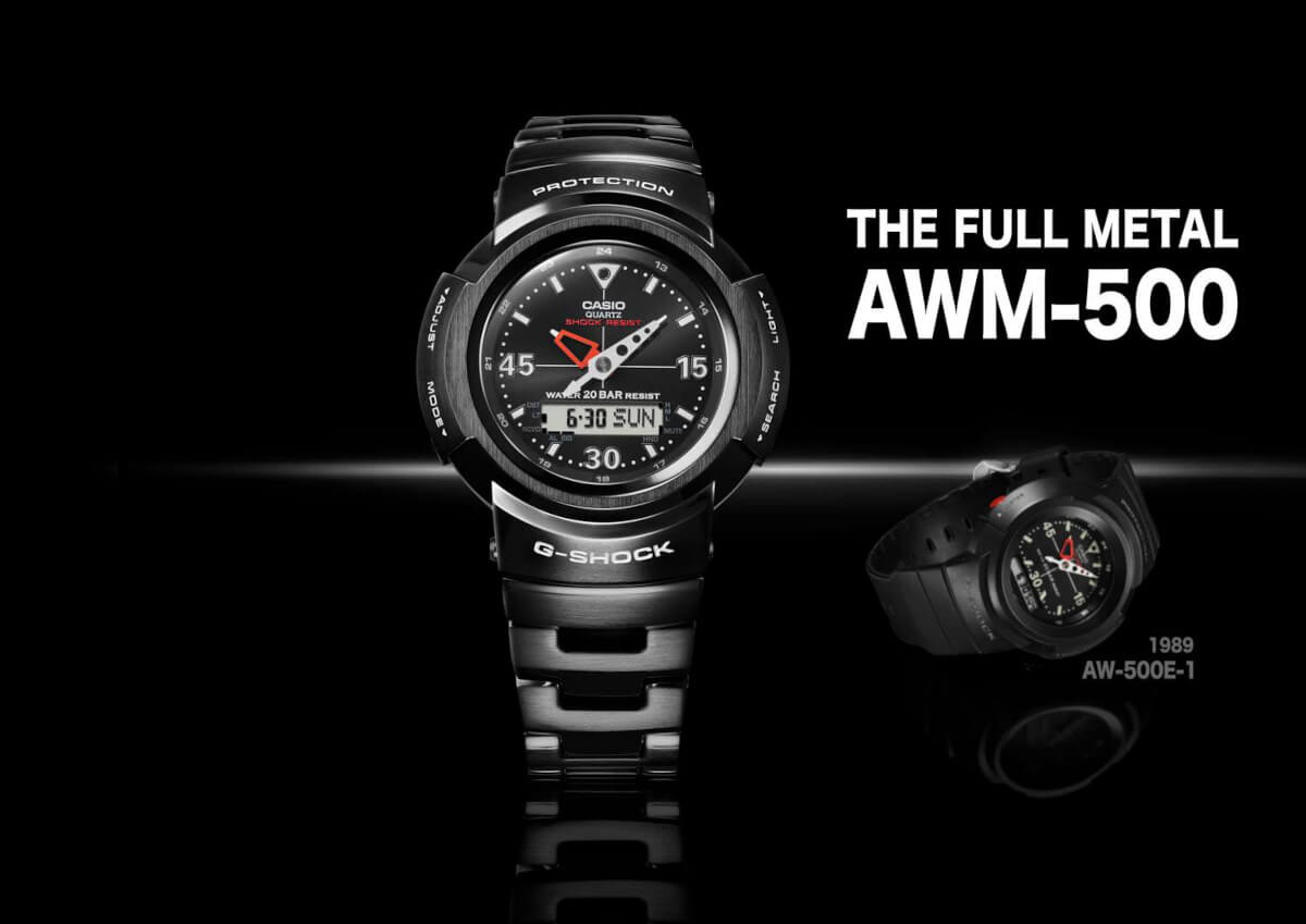 G-Shock AWM-500-1A Full Metal Analog-Digital Origin Tribute - G 
