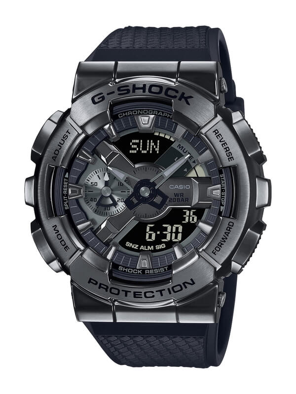 GM-2100BB-1A Treatment Blackout GM-110BB-1A: Metal-Covered G-Shocks and Analog-Digital for