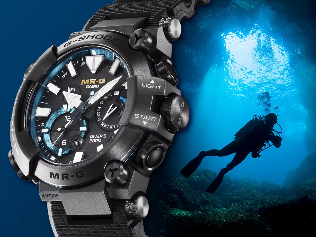 G-Shock MR-G Frogman MRG-BF1000R-1A luxury diving watch is made of
