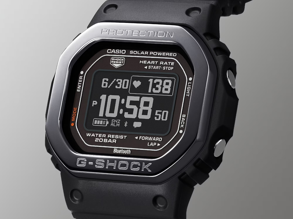 G-Shock G-SQUAD DW-H5600 fitness watch with heart rate monitor is based on  the original G-Shock design