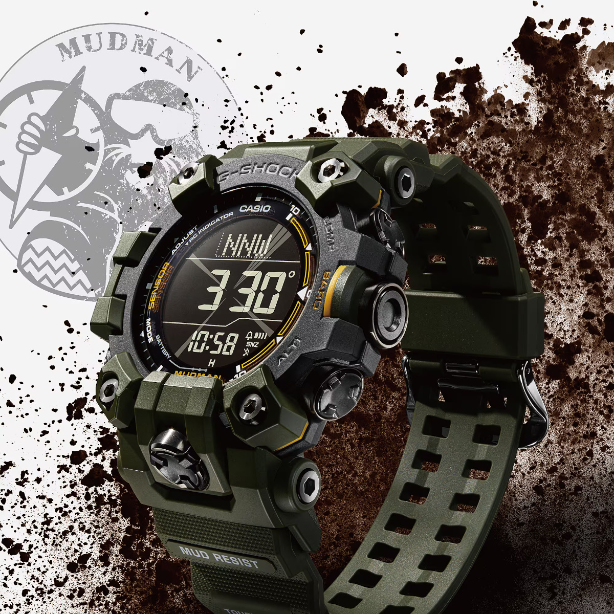 G-Shock Mudman GW-9500 a Pro duplex LCD display, Triple Sensor, Solar-Radio Timekeeping